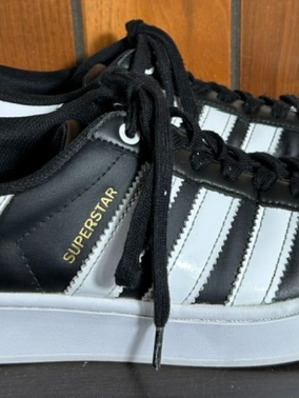 Adidas Originals Superstar Bold Womens Sz 8.5 Black White Platform Sneakers